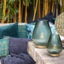 Lampe de table LED TAJERA verre vert foncé + or