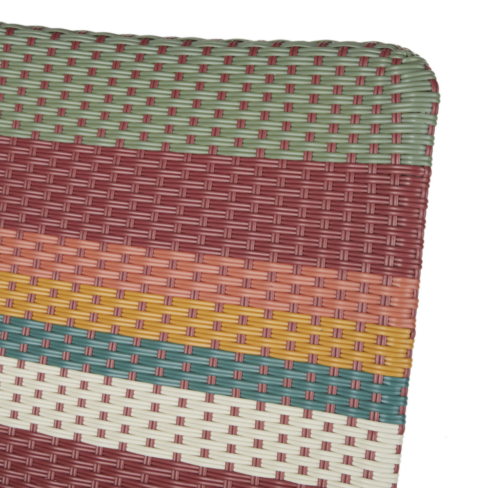 Fauteuil de jardin SAO ANTÃO en résine recyclée tressée multicolore et acier noir pour terrasse à Dakar, Sénégal