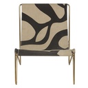 Fauteuil en coton imprimé noir et beige KOUBA - Dakar, Sénégal