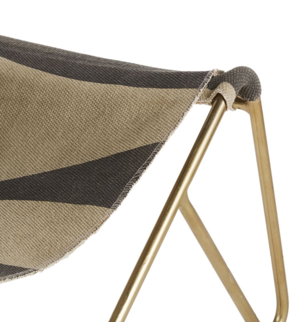 Siège élégant en tissu imprimé noir et beige - Dakar, Sénégal