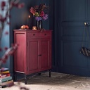 Meuble buffet en bois rouge cerise avec poignées dorées - Dakar, Sénégal
