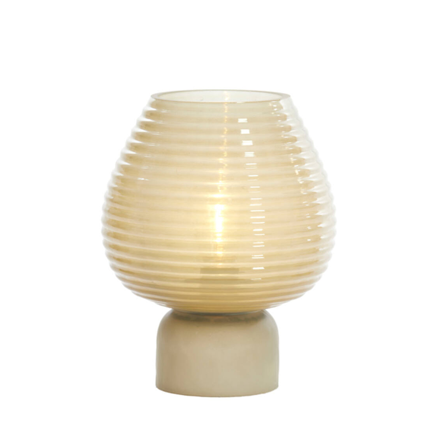 Lampe à poser LED Ø18x23 cm ALENNA verre vert gris