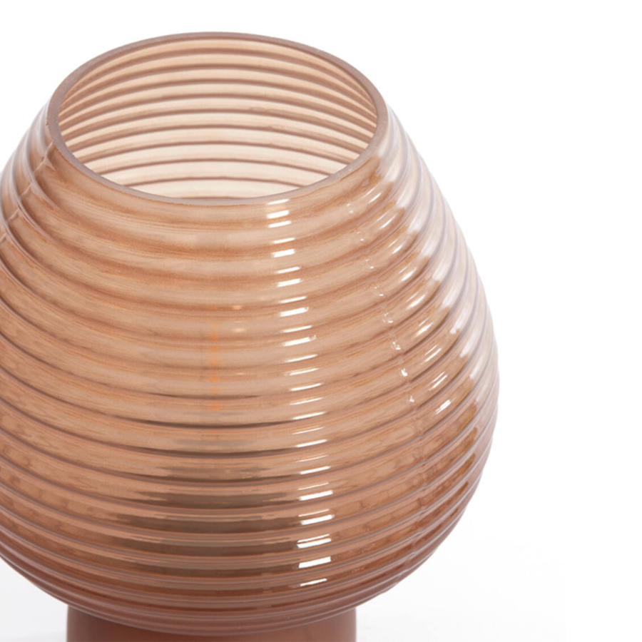 Lampe à poser LED Ø18x23 cm ALENNA verre marron