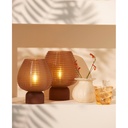 Lampe à poser LED Ø18x23 cm ALENNA verre marron