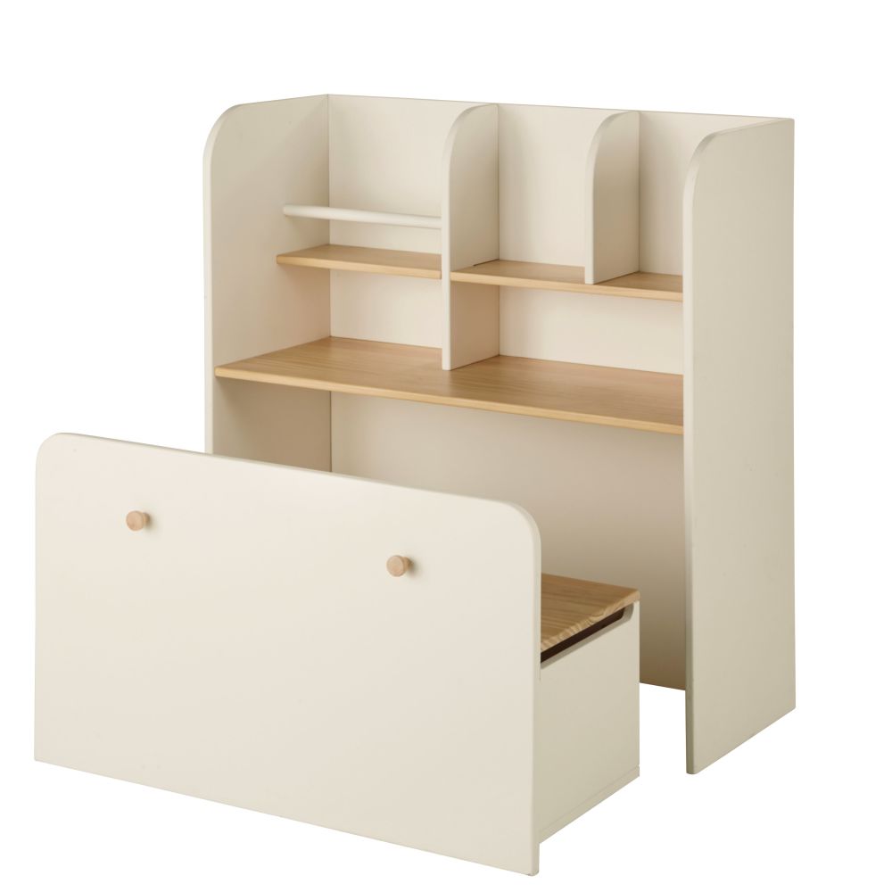 Bureau bibliothèque enfant Waren écru avec rangement - Dakar, Sénégal