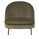 Fauteuil Prana en velours vert kaki avec assise moelleuse - Dakar, Sénégal
