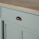 Mobilier design - Îlot BEAUMONT robuste en bois teinté vert de gris pour cuisine moderne au Sénégal