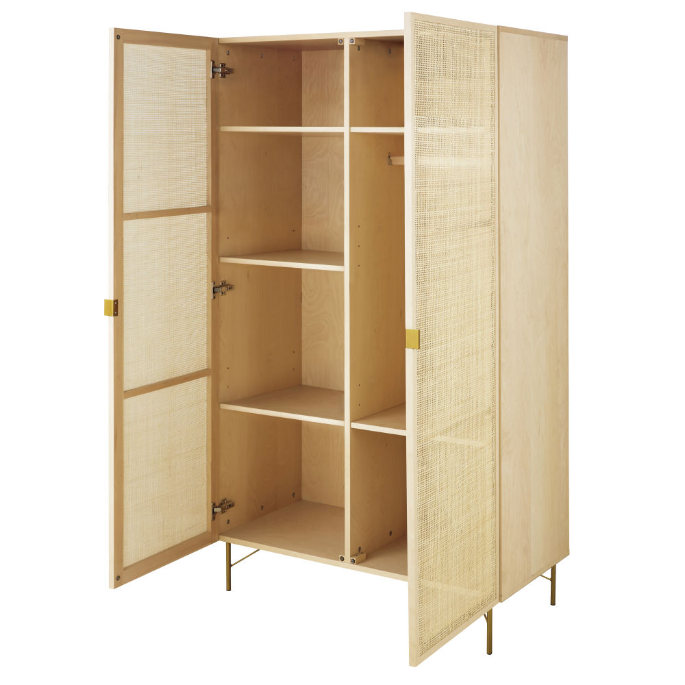 Armoire SOLSTICE en rotin tressé avec 2 portes pour décoration intérieure à Dakar, Sénégal