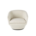 Fauteuil pivotant FUTURE blanc chiné avec structure en pin pour salon moderne à Dakar, Sénégal