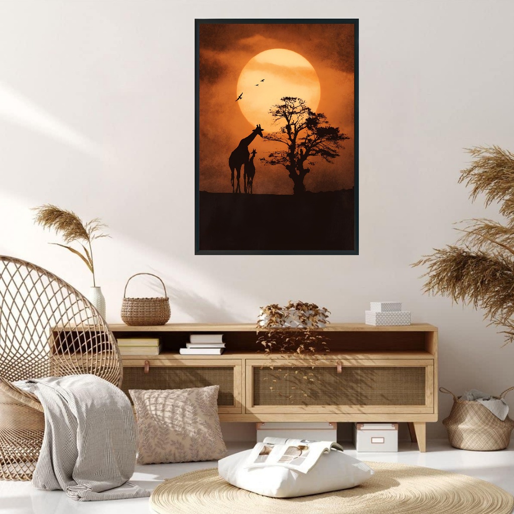 OZOO - Toile encadré caisse américaine noir 100x140 cm