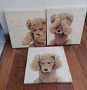 Toiles Tryptique avec motif d'ours joueur