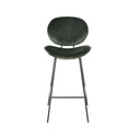Chaise de bar en velours vert avec pied en acier - Modèle Luna pour intérieur chic à Dakar, Sénégal