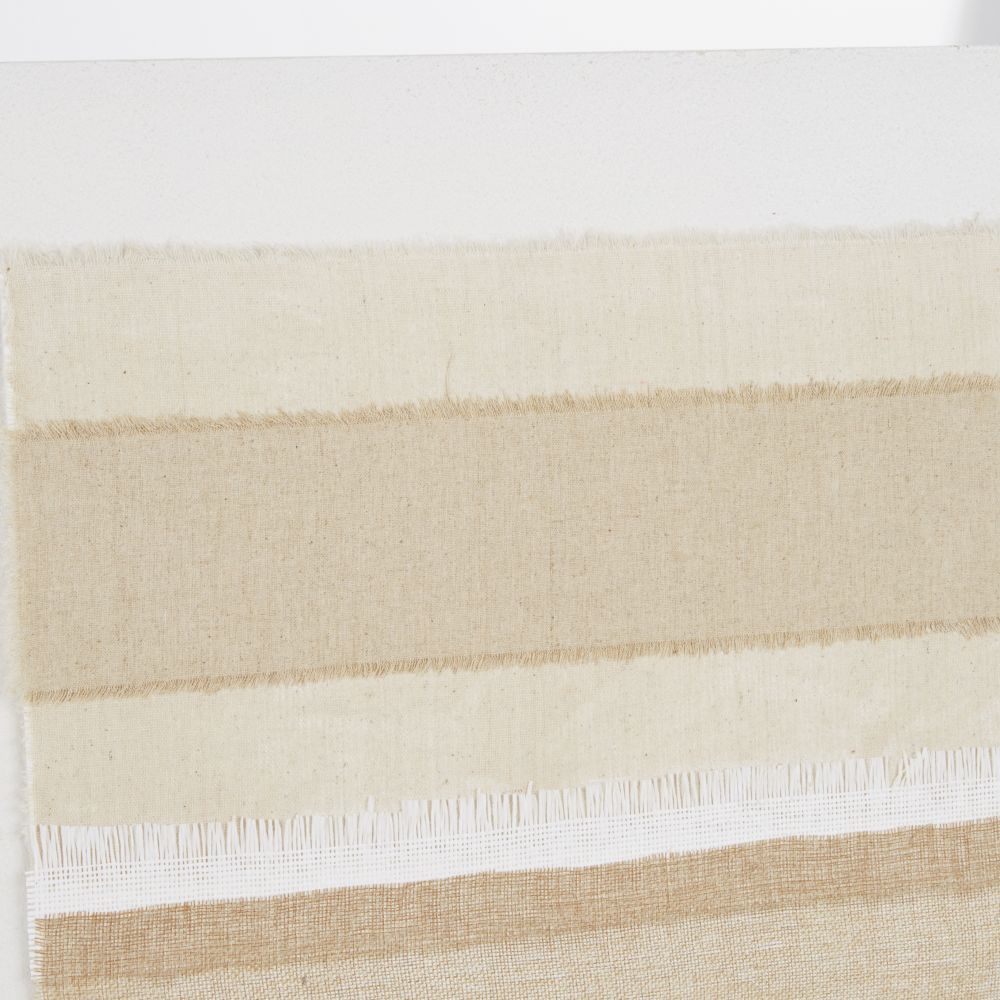 Toiles abstraites SOHANE peintes blanches, beiges et taupe (x4) pour décoration intérieure élégante à Dakar, Sénégal