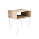 Bout de canapé BRADY en paulownia et métal blanc pour décoration intérieure moderne à Dakar, Sénégal