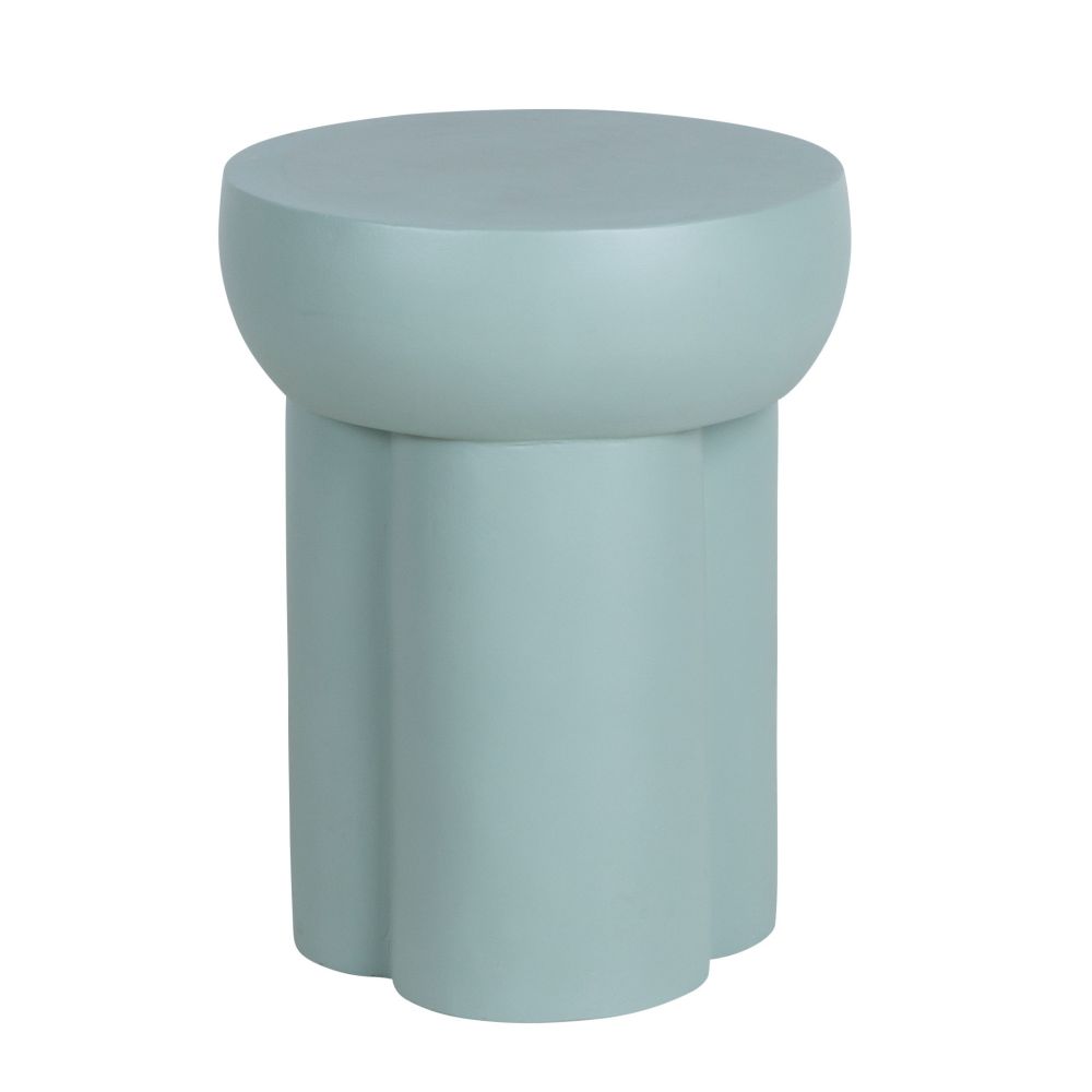 Bout de canapé KYLE en ciment bleu vert pour décoration intérieure industrielle à Dakar, Sénégal