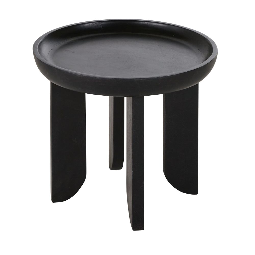 Bout de canapé LEON en bois de manguier noir pour décoration intérieure élégante à Dakar, Sénégal