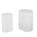 Bouts de canapé LEO effet terrazzo blanc pour décoration intérieure moderne à Dakar, Sénégal
