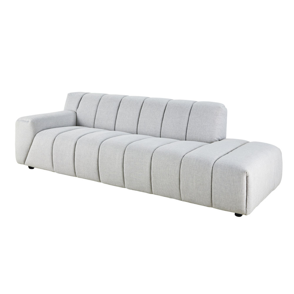 Canapé SNOOP matelassé gris clair chiné pour salon moderne à Dakar, Sénégal