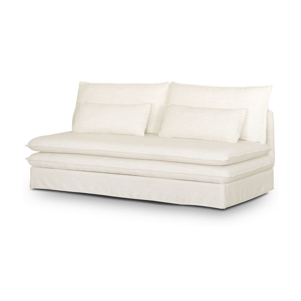 Canapé convertible Clio 2/3 places effet lin ivoire