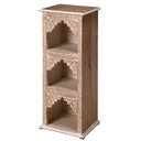 Étagère Agra en bois de manguier sculpté et blanchi