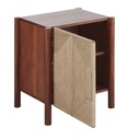 Petit meuble de rangement Edouard en bois d'acacia et jute 2 portes marron