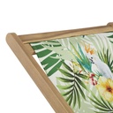 Chilienne Panama en bois d'acacia massif et toile imprimé tropical vert