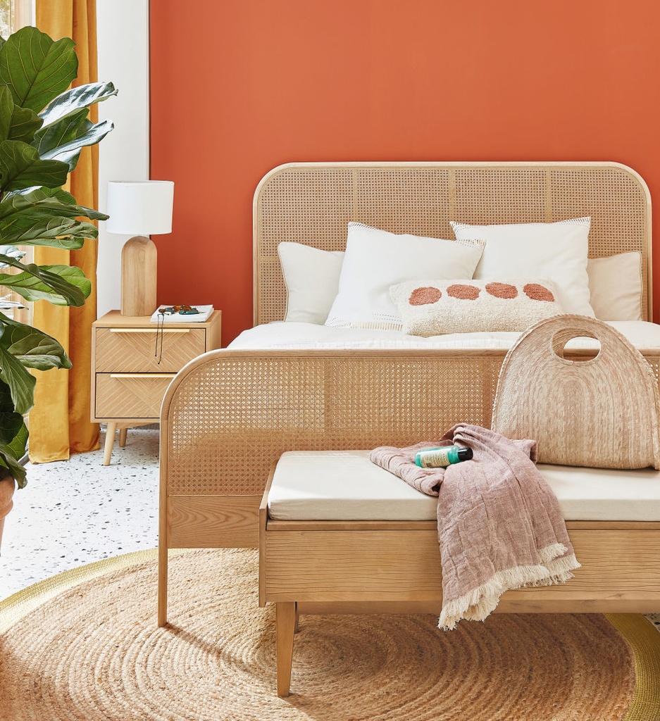 Siège contemporain - Lit vintage en rotin pour un style bohème chic au Sénégal
