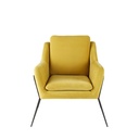 Fauteuil Jasper en velours  jaune moutarde