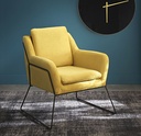 Fauteuil Jasper en velours  jaune moutarde