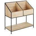 Meuble de rangement JIMMY vinyle en bois de sapin et fer recyclé noir pour décoration intérieure moderne à Dakar, Sénégal