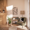 Siège contemporain - Meuble en bois de sapin et fer noir pour un style minimaliste chic au Sénégal