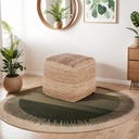 Confort visuel et authenticité - Pouf beige et blanc pour une touche bohème dans votre espace à Dakar