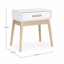 Table de chevet Ordinary en bois blanc/naturel