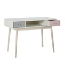 Ensemble Chaise et bureau vintage Blush blanc 2 tiroirs gris et rose pour décoration intérieure élégante à Dakar, Sénégal