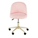Ensemble Chaise et bureau vintage Blush blanc 2 tiroirs gris et rose