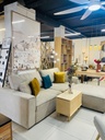 Salon Malo 3 places modulable en tissu beige