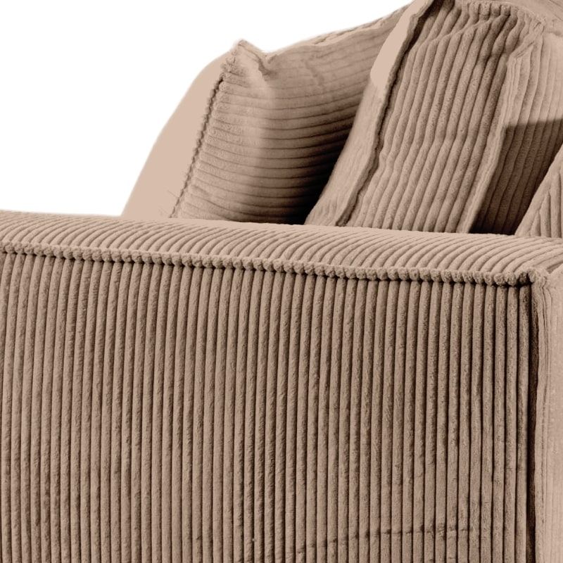 Canapé d'angle Pueblo 3/4 places en tissu camel pieds en fer noir