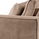 Canapé d'angle Pueblo 3/4 places en tissu camel pieds en fer noir