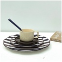 Set de 4 assiettes plates Trattoria brun
