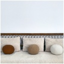 Coussin rond Teddy Ophélia blanc 30X30cm