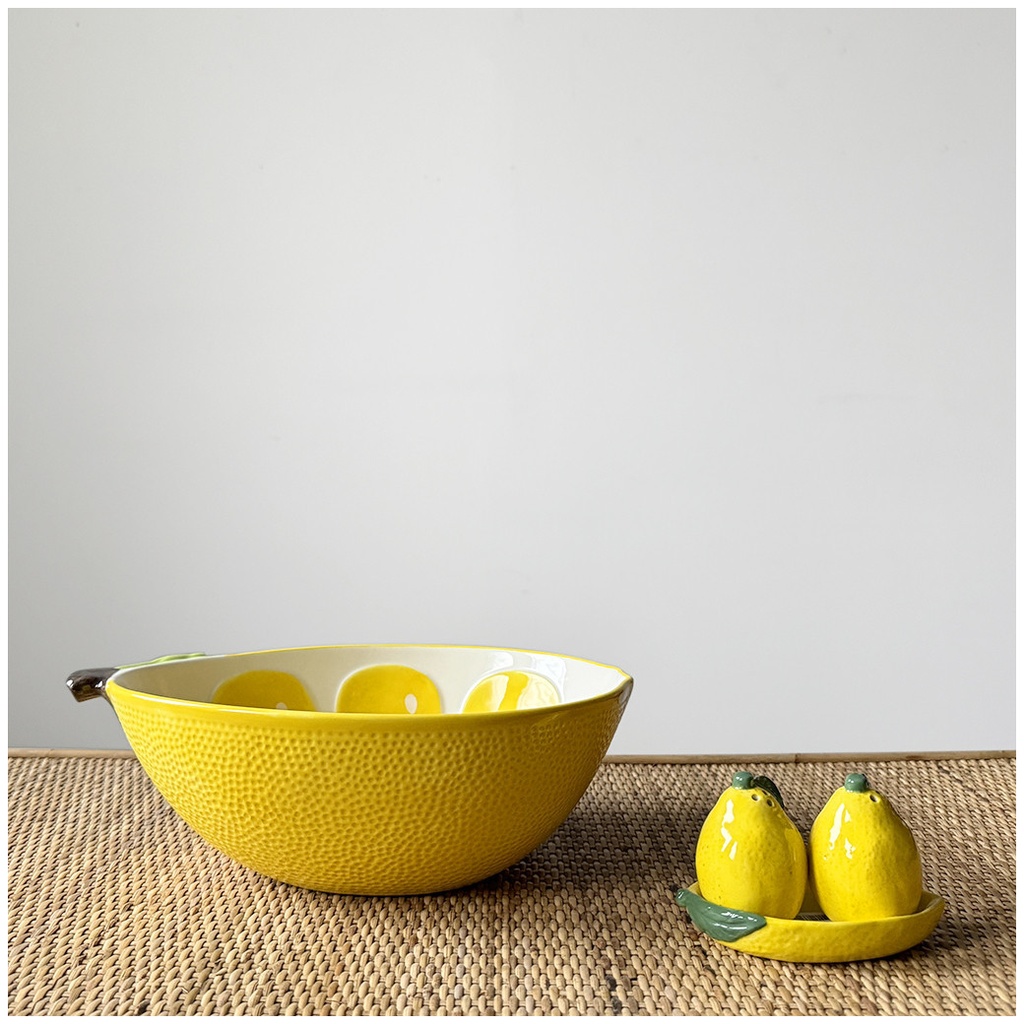 Sel poivre citrus en céramique jaune