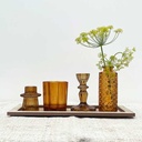 Set de 4 déco sur plateau marron