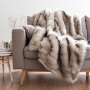 IMEON - Plaid imitation fourrure marron glacé 150x180