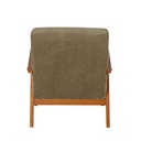 Fauteuil vintage Hermann en bois de hêtre et velours côtelé vert kaki