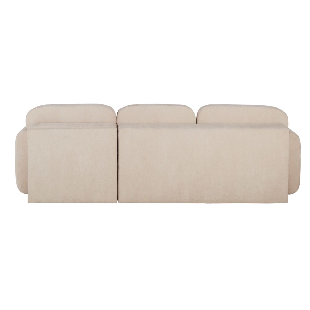 Canapé d'angle convertible Bump 3/4 places en tissu recyclé beige