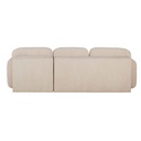Canapé d'angle convertible Bump 3/4 places en tissu recyclé beige