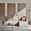 Canapé d'angle convertible Bump 3/4 places en tissu recyclé beige