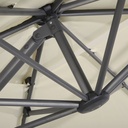 SHADOW BUSINESS - Parasol déporté professionnel 3x3m en aluminium à pied et toile écrue recyclée