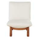 Fauteuil Amaya beige et pieds en bois d'hévéa