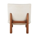 Fauteuil Amaya beige et pieds en bois d'hévéa